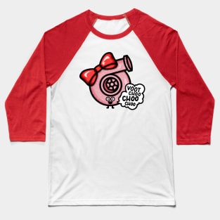 What Does The Cutest (Hearts) Turbo Say - Red Bow Baseball T-Shirt